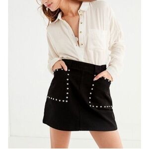 BDG Black Studded Mini Skirt